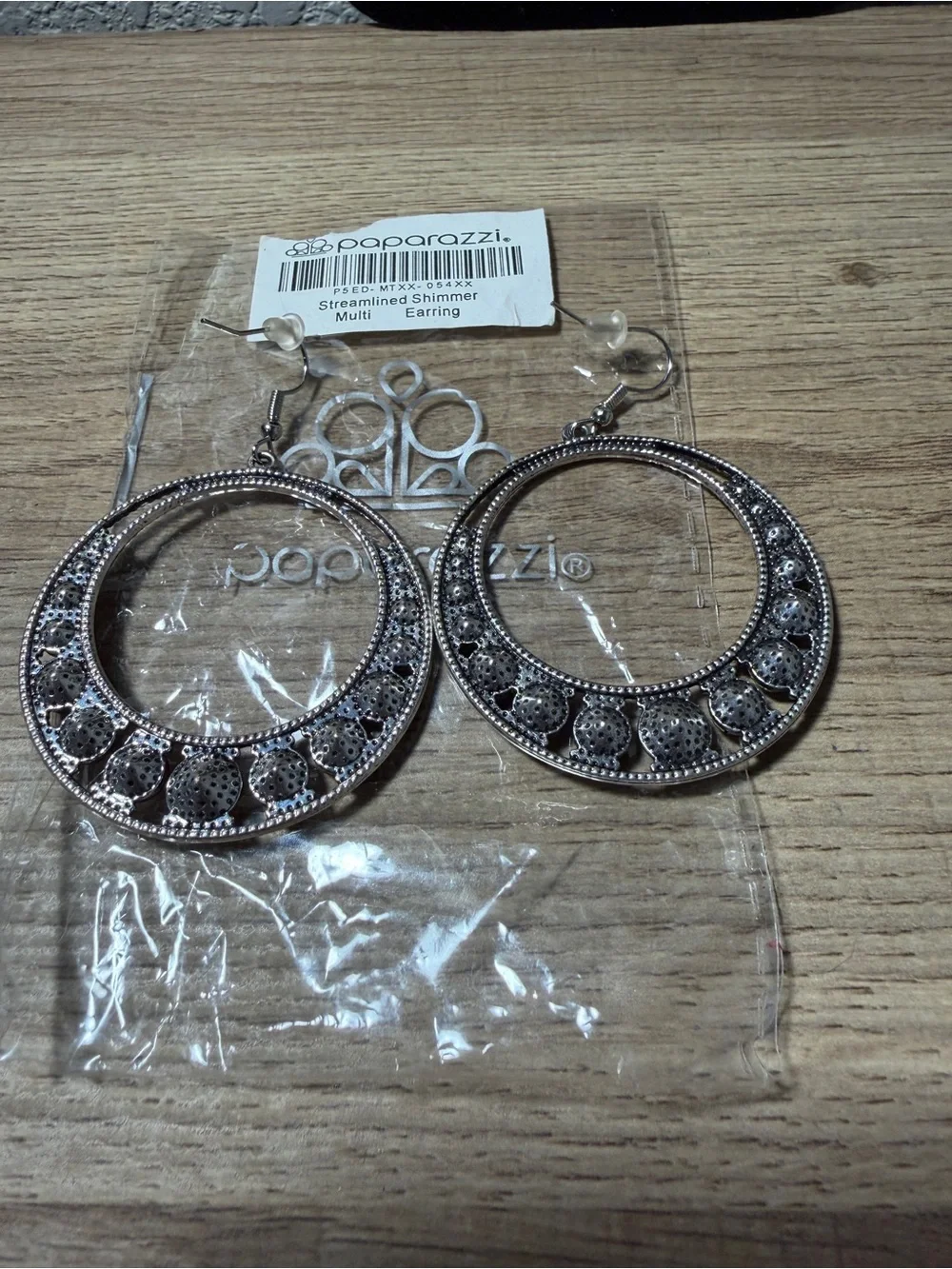 paparazzi Red Crystal Hoop Earrings with Silver-Tone Frame